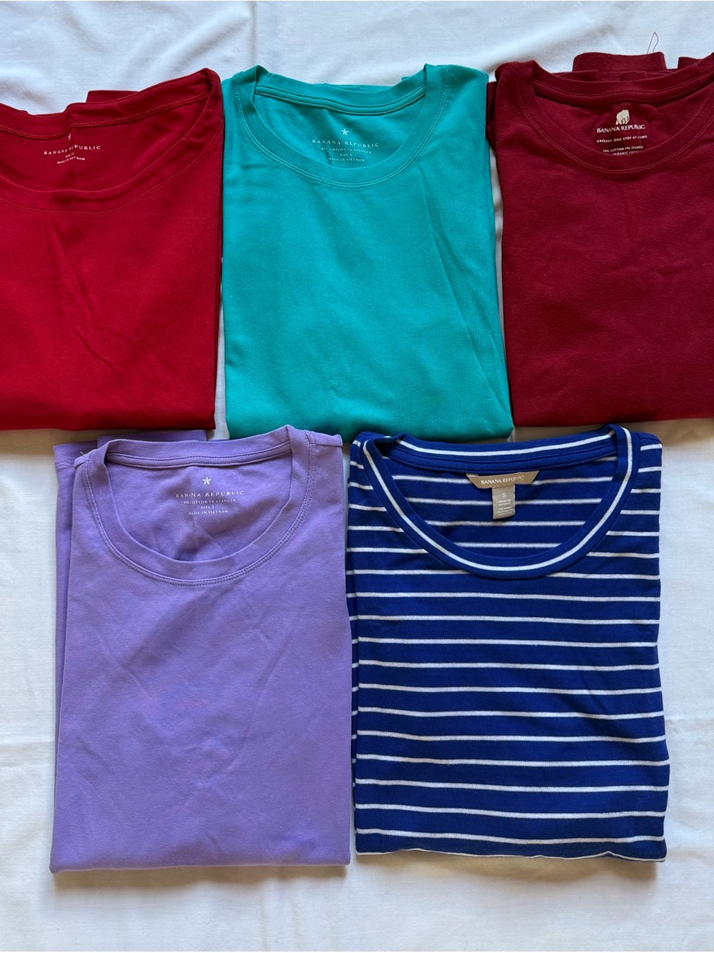 Premium Banana Republic Long Sleeve Crewneck Tee Bundle - 5-Piece Lot XS/S